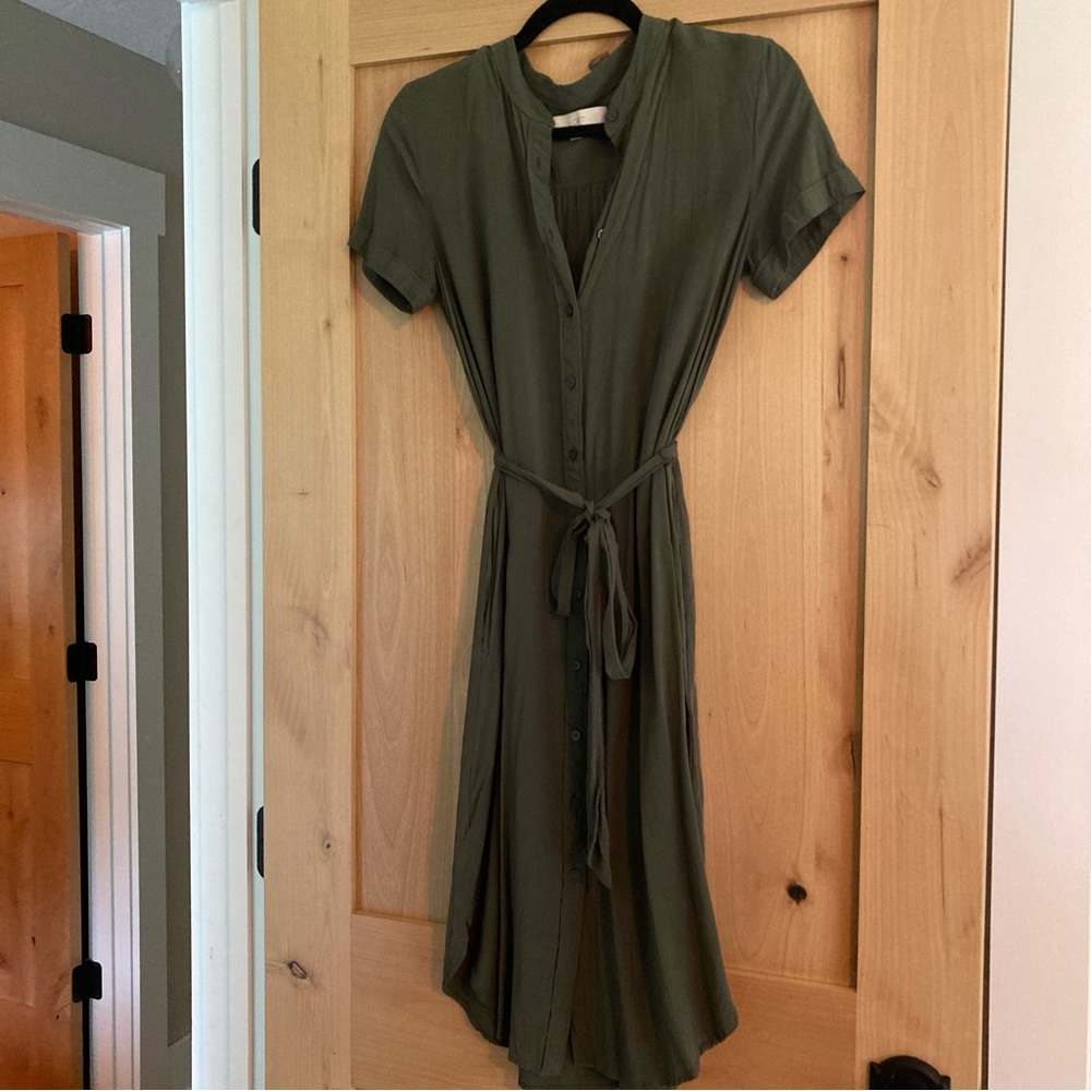 Loft Shirt Dress Olive